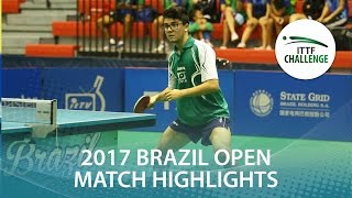 [동영상] SANTOS Vitor VS YOKOTA Gustavo 씨마 스터 2017 ITTF 도전 씨마 브라질 오픈