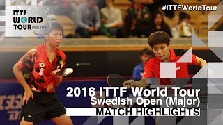 [동영상] 田志希 · 梁夏銀 VS 첸 이찐 · 리 依真 2016 년 스웨덴 오픈 결승