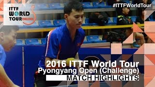 [동영상] ZHAO Zhaoyan VS CHOE Il 2016 년 평양 오픈 준준결승