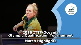 [동영상] 멜리사 꼭지 VS YEE Grace Rosi 2016 년 ITTF · 오세 아니 아 올림픽 예선 토너먼트 준준결승