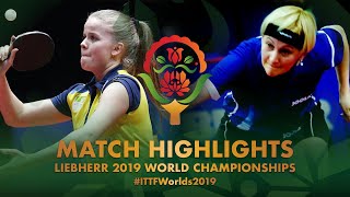 【동영상】BERGAND Filippa VS KLIMANOVA Natalija 2019 세계 탁구 선수권 대회 