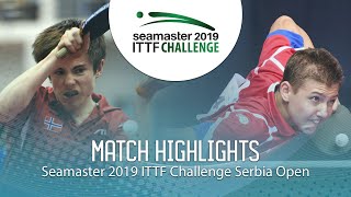 【동영상】KATSMAN Lev VS WETZEL Adrian 2019 ITTF 도전 세르비아 오픈 