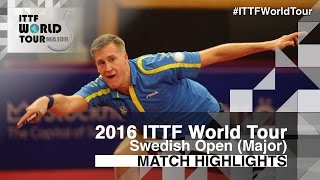 [동영상] M. 칼슨 VS 그 로트 조나단 2016 년 스웨덴 오픈 준준결승